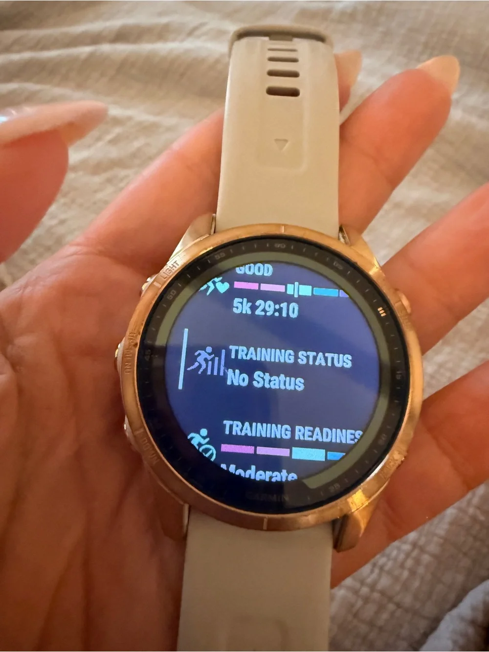 Garmin fēnix® 7S Solar Edition Rose Gold with Light Sand Band